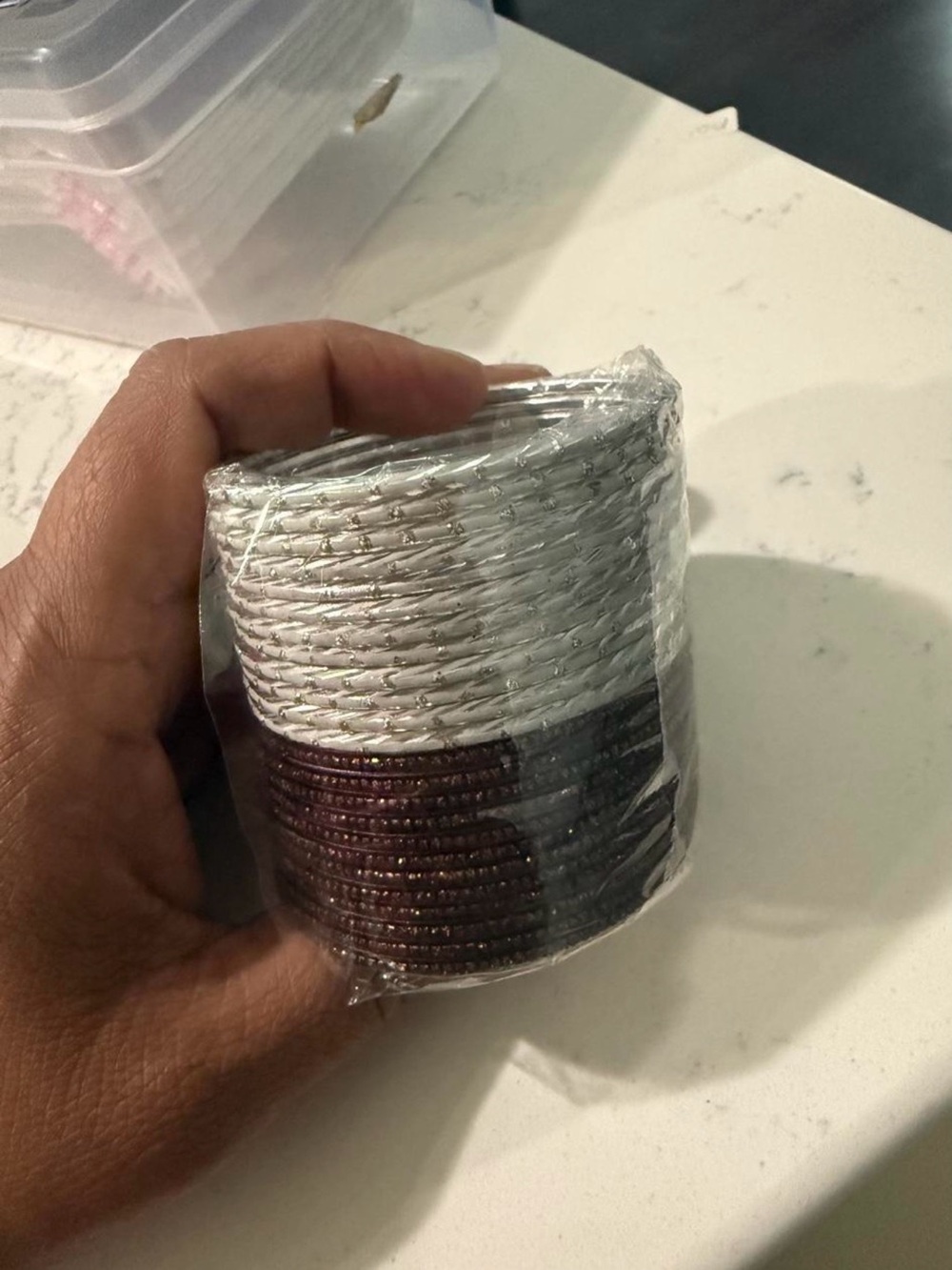 White and Burgundy Women’s Bangle Stack - Unbranded